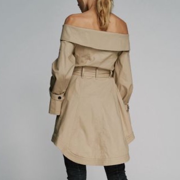 Marissa Webb Ellen Off-the-Shoulder Trench Coat - Picture 2 of 4